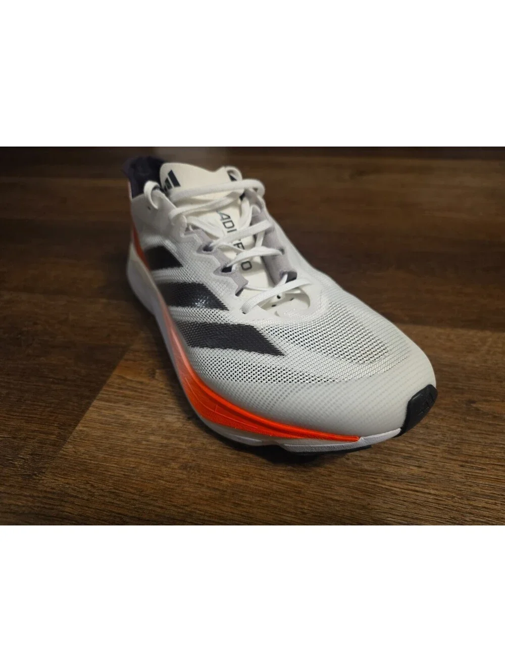 Size 10.5 Adidas Adizero Boston 12 M White Solar Men's Running Shoes IF9210